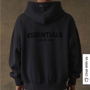 NWT Essentials Stretch Limo Black Hoodie